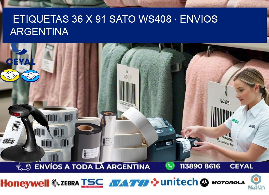 ETIQUETAS 36 x 91 SATO WS408 · ENVIOS ARGENTINA