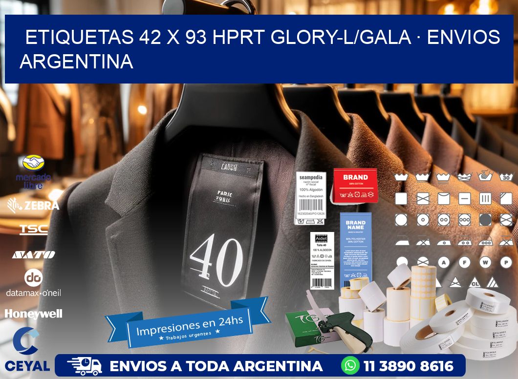 ETIQUETAS 42 x 93 HPRT GLORY-L/GALA · ENVIOS ARGENTINA