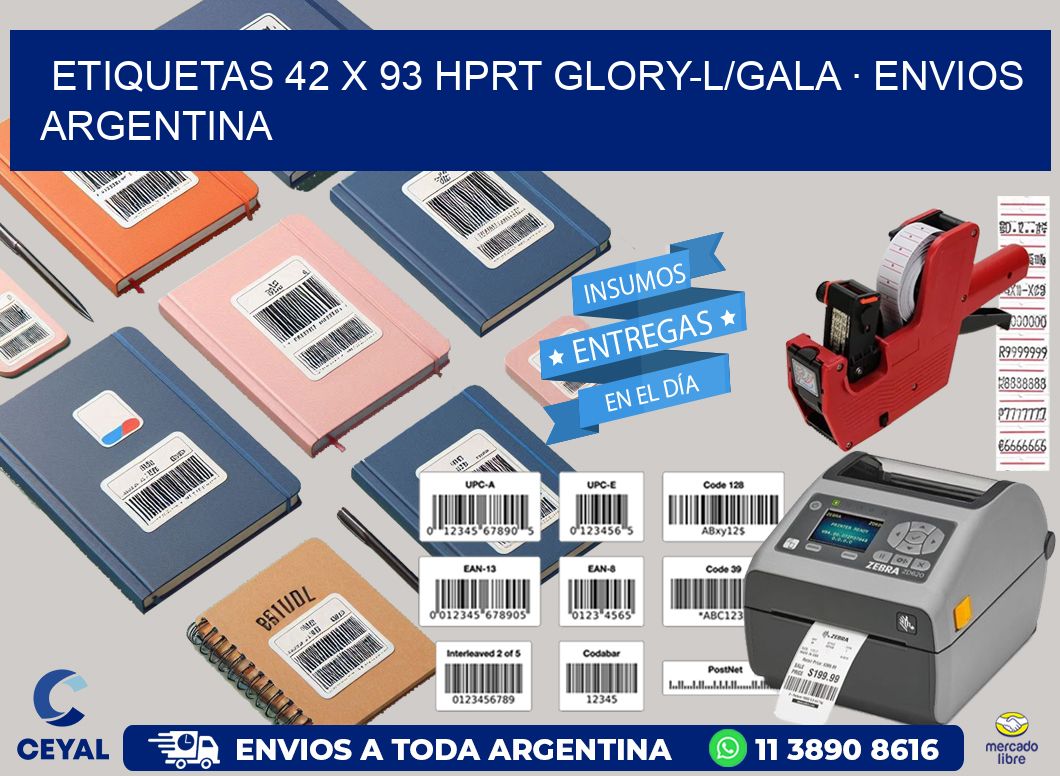 ETIQUETAS 42 x 93 HPRT GLORY-L/GALA · ENVIOS ARGENTINA