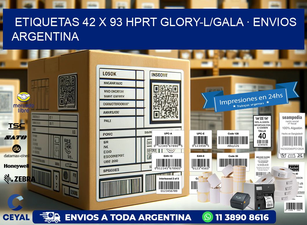 ETIQUETAS 42 x 93 HPRT GLORY-L/GALA · ENVIOS ARGENTINA