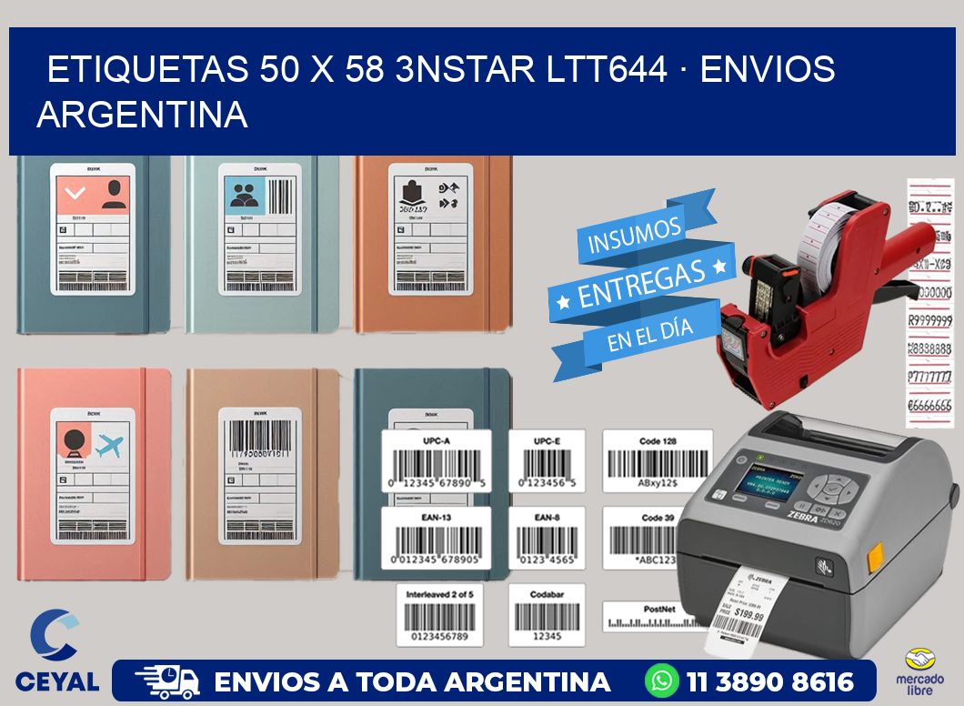 ETIQUETAS 50 x 58 3NSTAR LTT644 · ENVIOS ARGENTINA