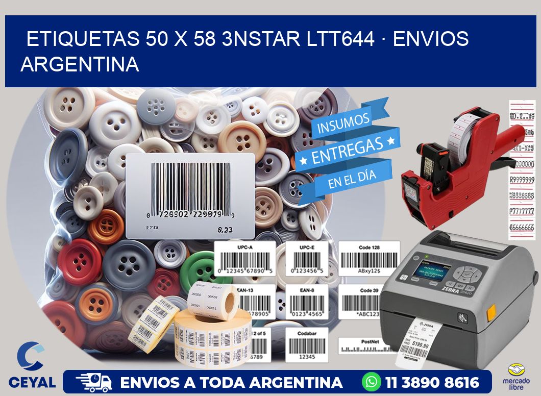 ETIQUETAS 50 x 58 3NSTAR LTT644 · ENVIOS ARGENTINA