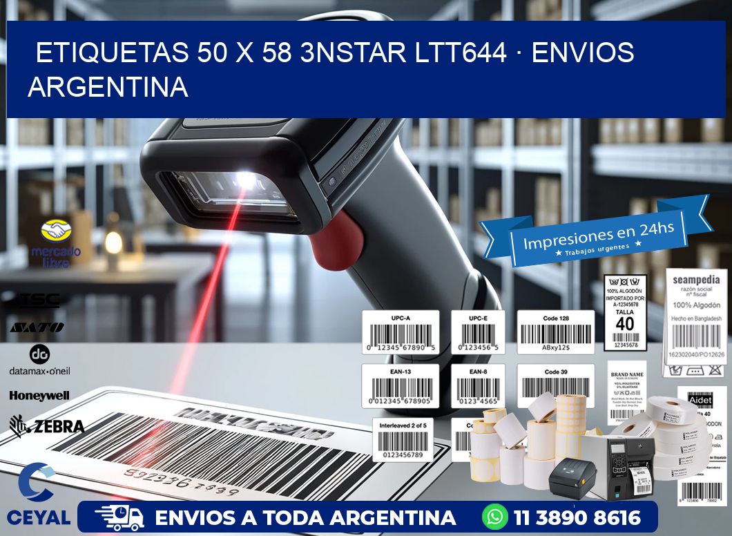ETIQUETAS 50 x 58 3NSTAR LTT644 · ENVIOS ARGENTINA
