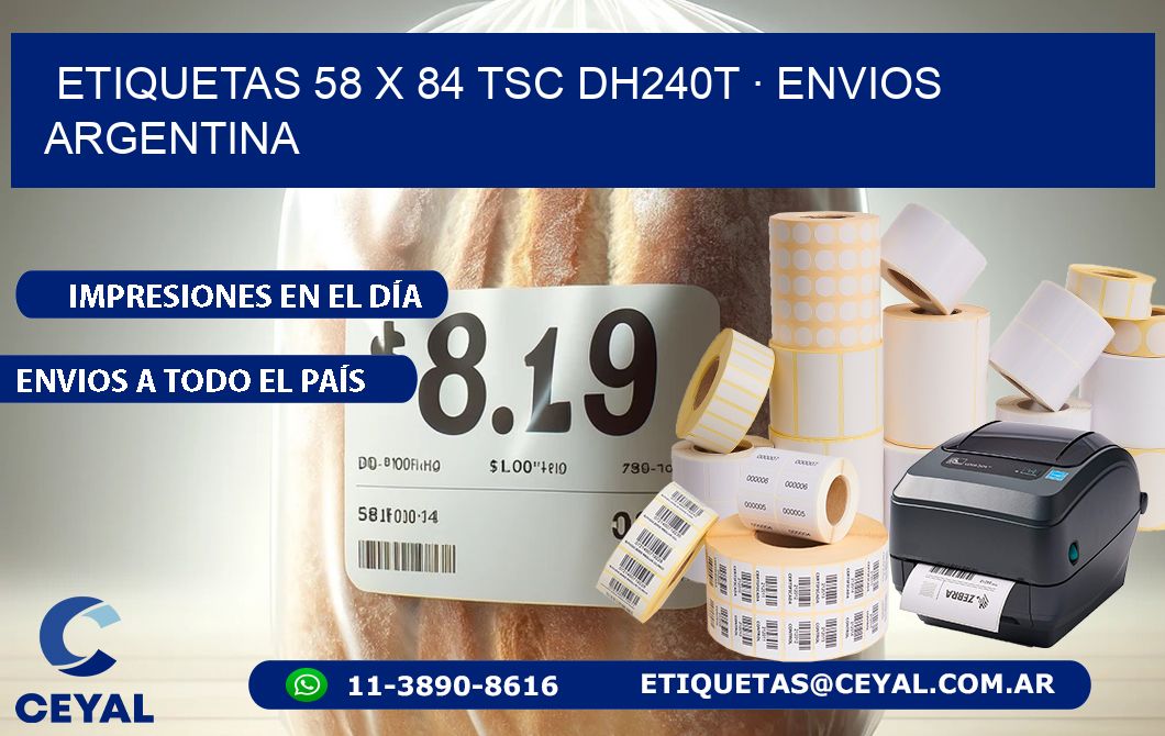 ETIQUETAS 58 x 84 TSC DH240T · ENVIOS ARGENTINA