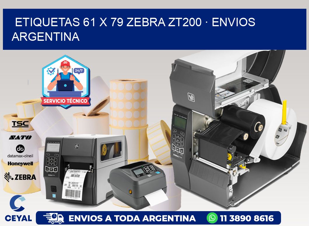 ETIQUETAS 61 x 79 ZEBRA ZT200 · ENVIOS ARGENTINA