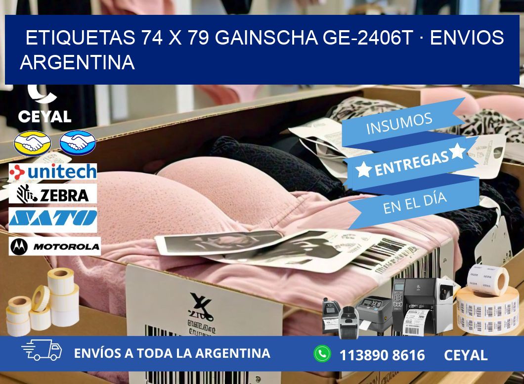 ETIQUETAS 74 x 79 GAINSCHA GE-2406T · ENVIOS ARGENTINA