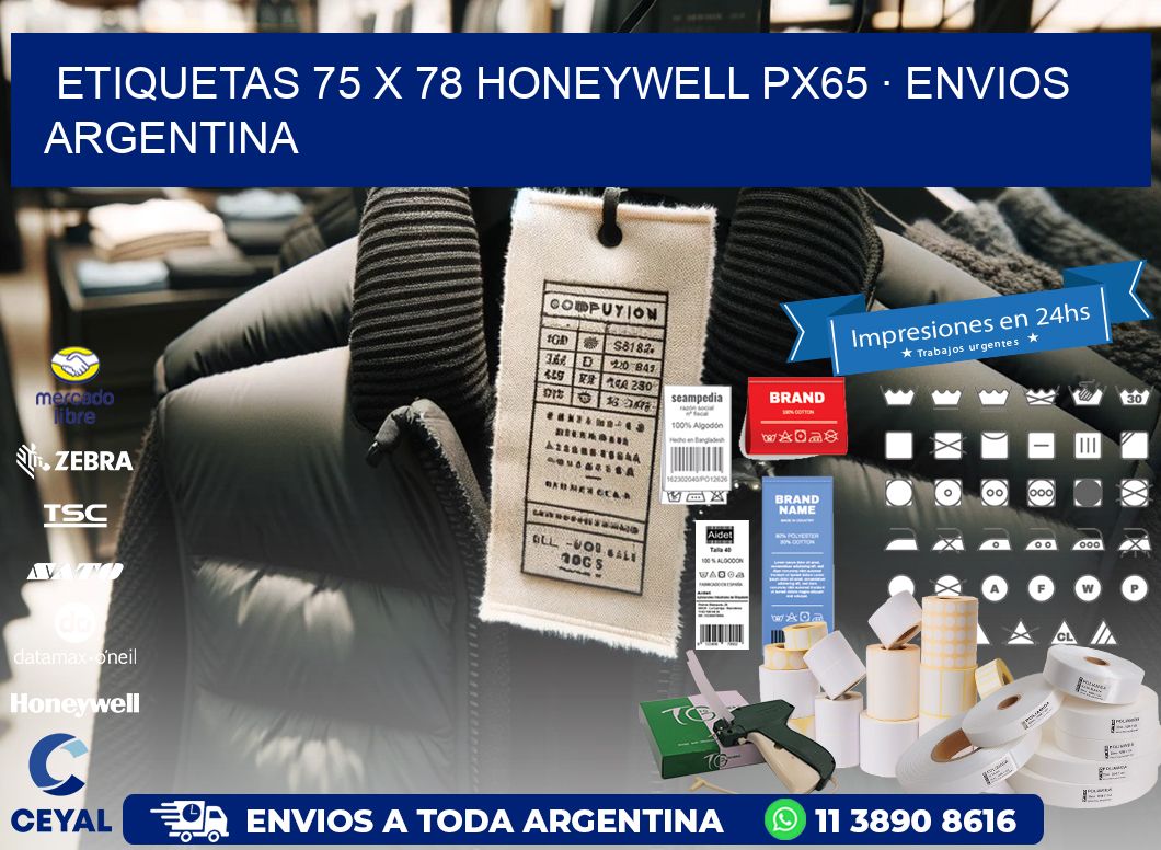 ETIQUETAS 75 x 78 HONEYWELL PX65 · ENVIOS ARGENTINA