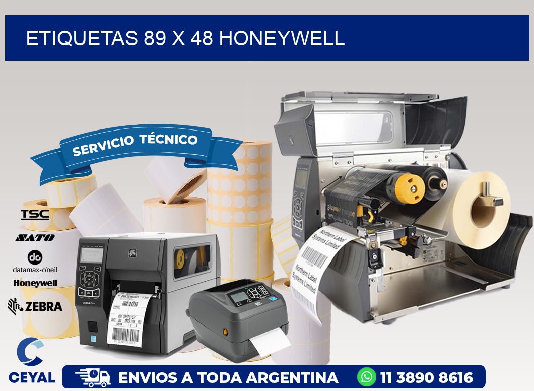 ETIQUETAS 89 x 48 HONEYWELL