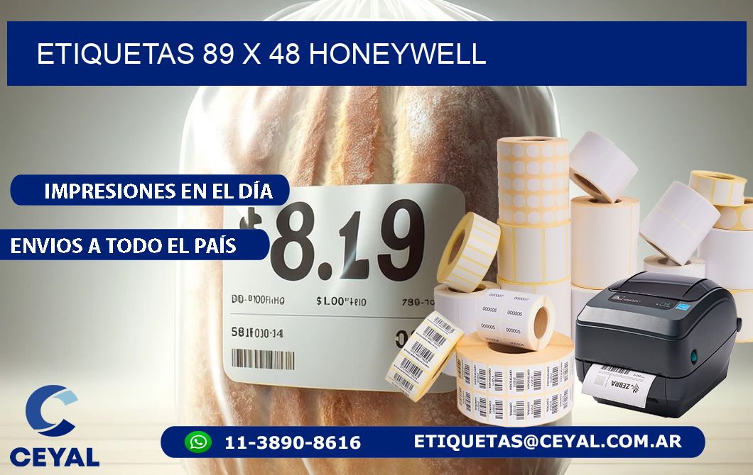 ETIQUETAS 89 x 48 HONEYWELL