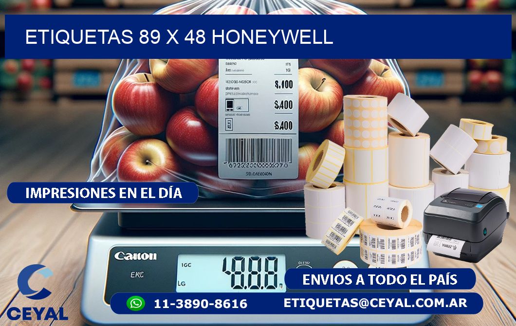 ETIQUETAS 89 x 48 HONEYWELL