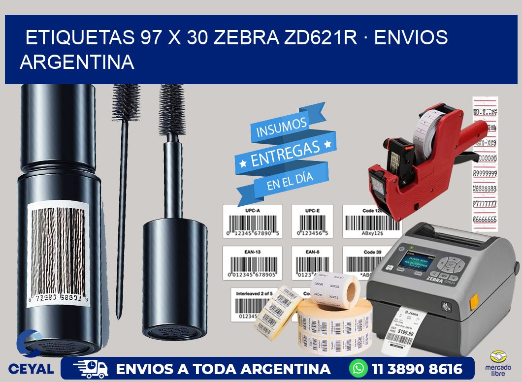 ETIQUETAS 97 x 30 ZEBRA ZD621R · ENVIOS ARGENTINA