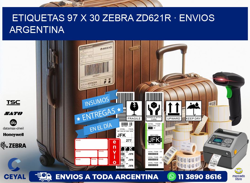 ETIQUETAS 97 x 30 ZEBRA ZD621R · ENVIOS ARGENTINA