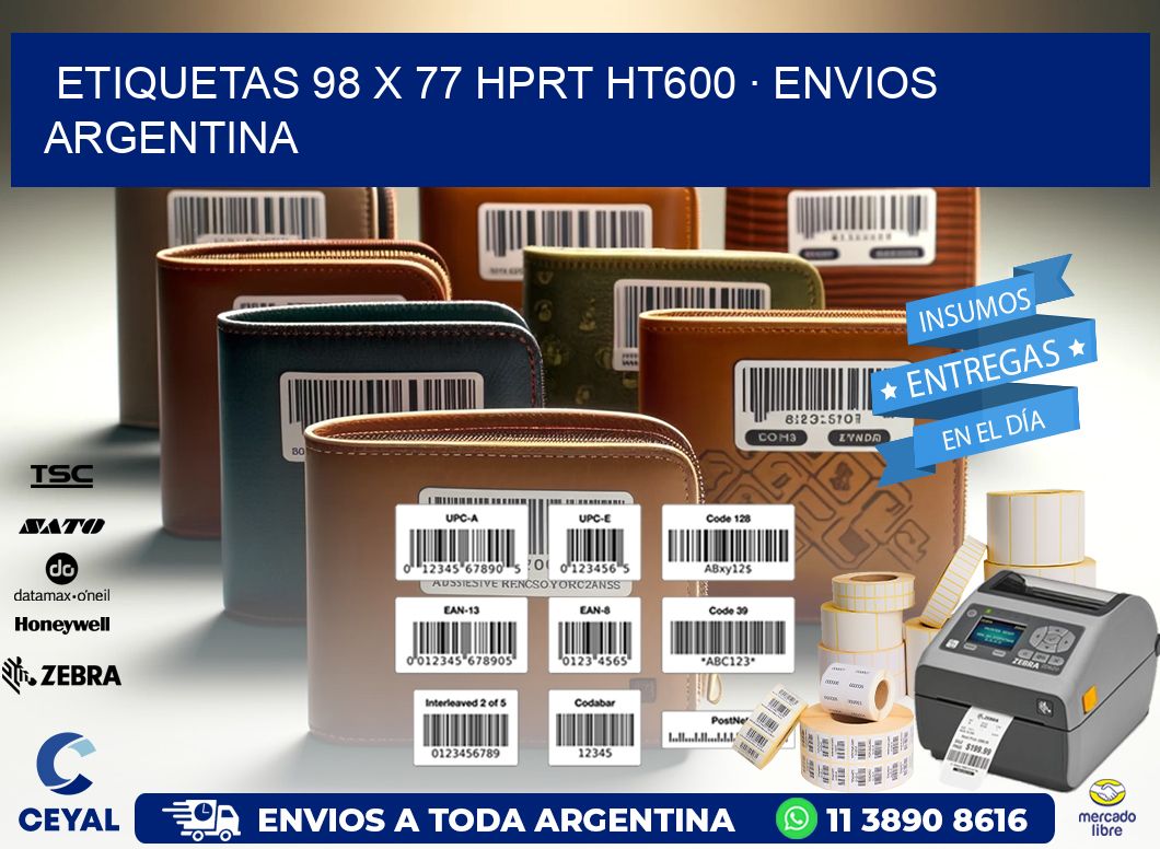 ETIQUETAS 98 x 77 HPRT HT600 · ENVIOS ARGENTINA