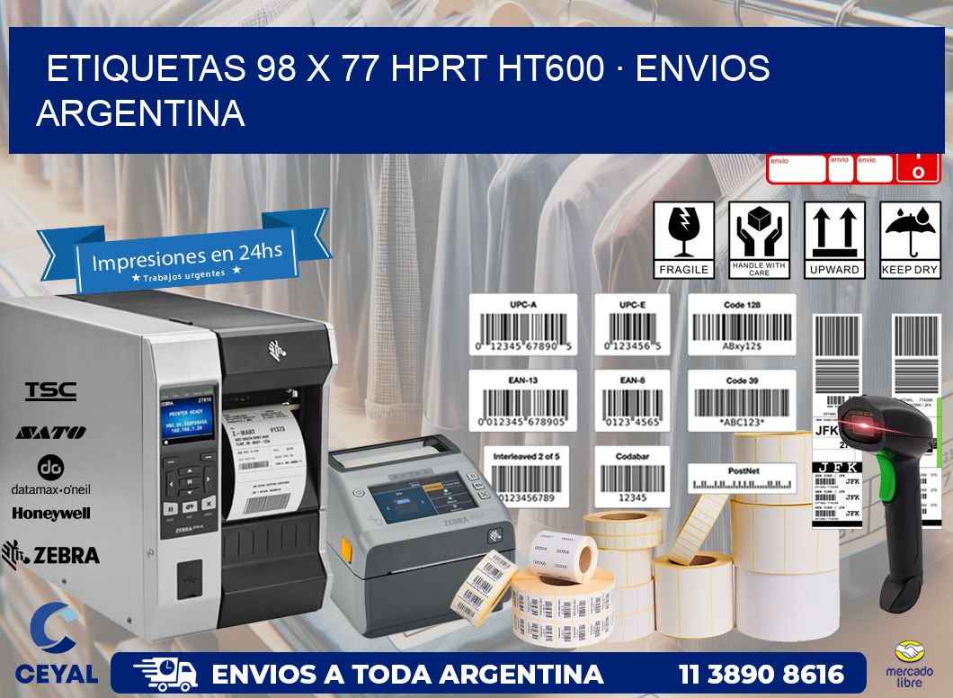 ETIQUETAS 98 x 77 HPRT HT600 · ENVIOS ARGENTINA