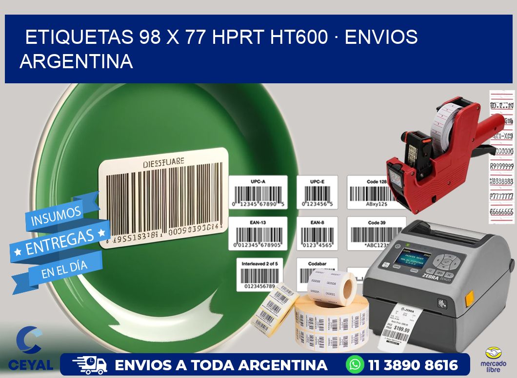 ETIQUETAS 98 x 77 HPRT HT600 · ENVIOS ARGENTINA