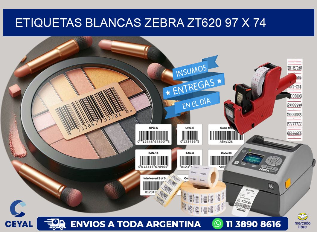 ETIQUETAS BLANCAS ZEBRA ZT620 97 x 74