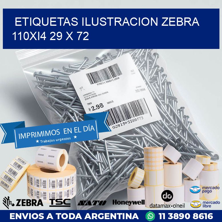 ETIQUETAS ILUSTRACION ZEBRA 110Xi4 29 x 72