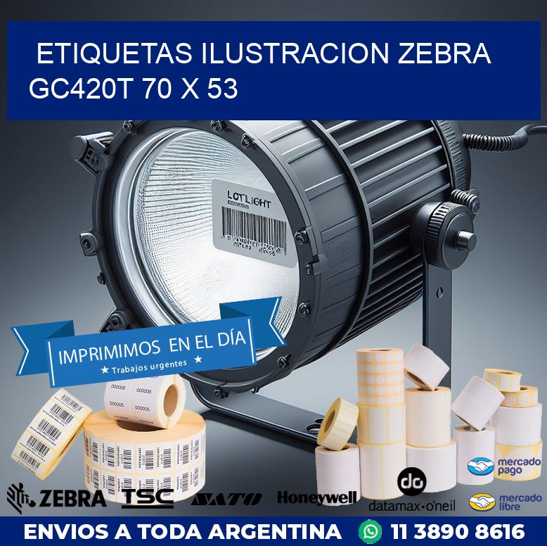 ETIQUETAS ILUSTRACION ZEBRA GC420T 70 x 53