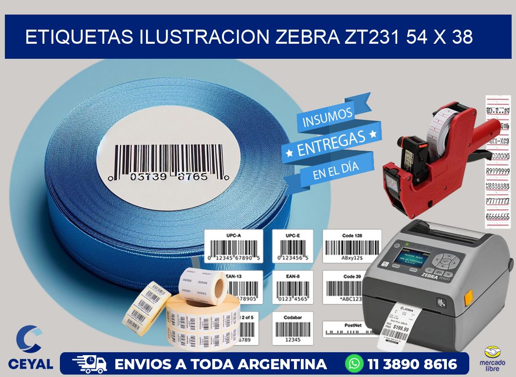 ETIQUETAS ILUSTRACION ZEBRA ZT231 54 x 38
