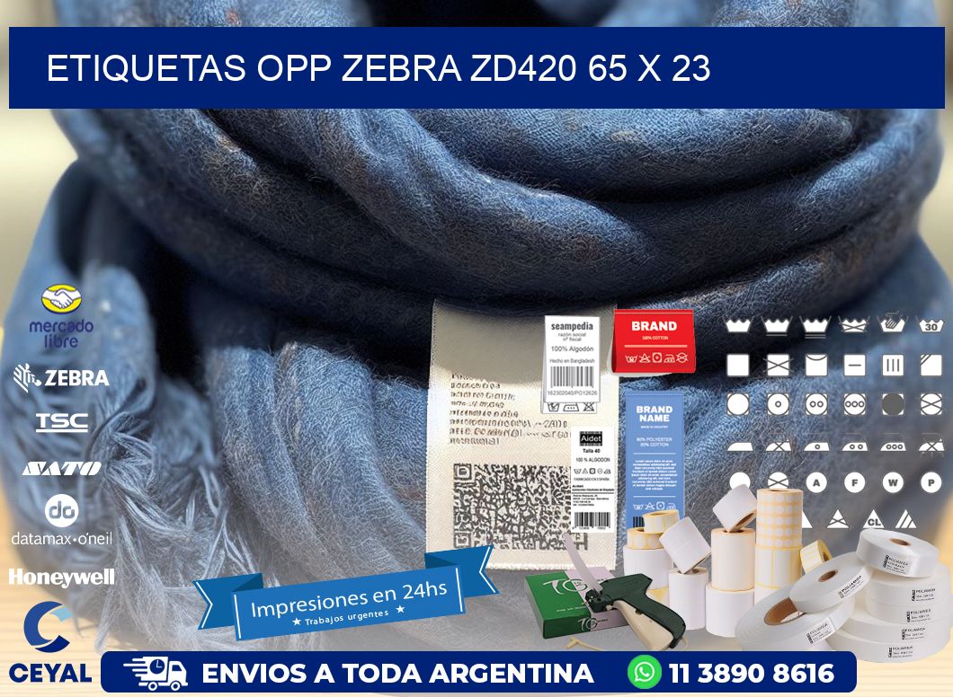 ETIQUETAS OPP ZEBRA ZD420 65 x 23