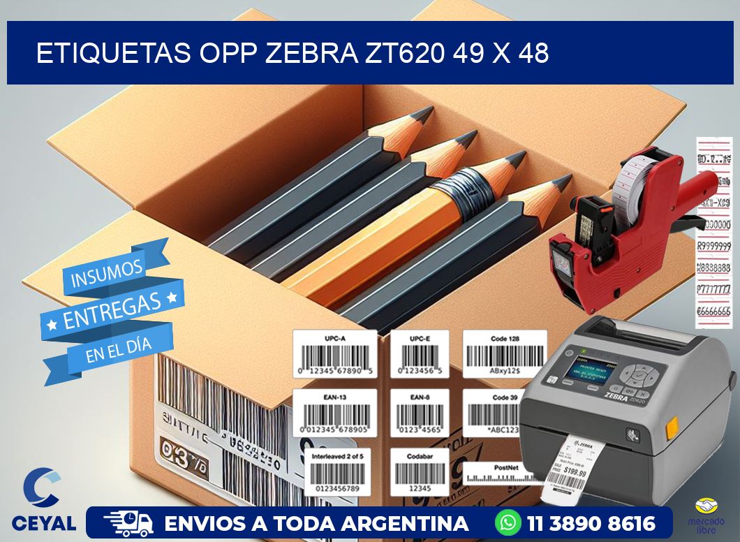 ETIQUETAS OPP ZEBRA ZT620 49 x 48