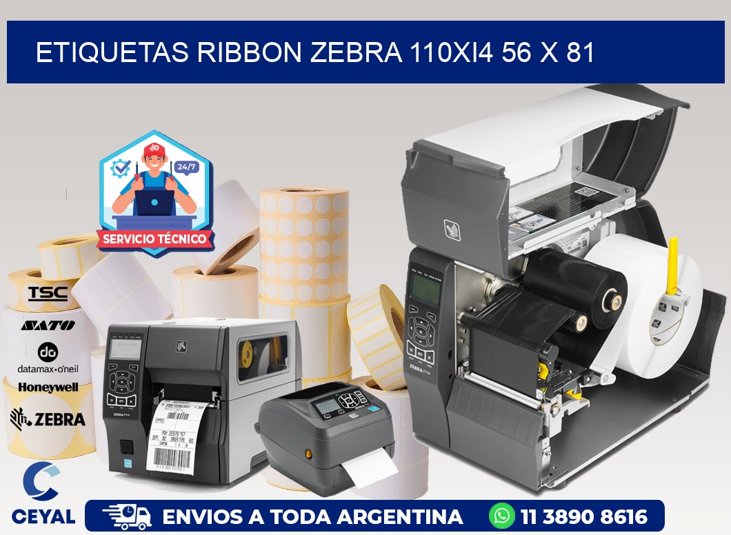 ETIQUETAS RIBBON Zebra 110Xi4 56 x 81