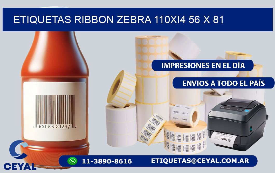 ETIQUETAS RIBBON Zebra 110Xi4 56 x 81