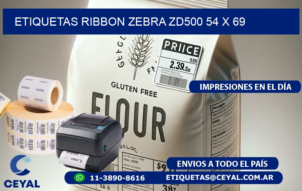 ETIQUETAS RIBBON Zebra ZD500 54 x 69
