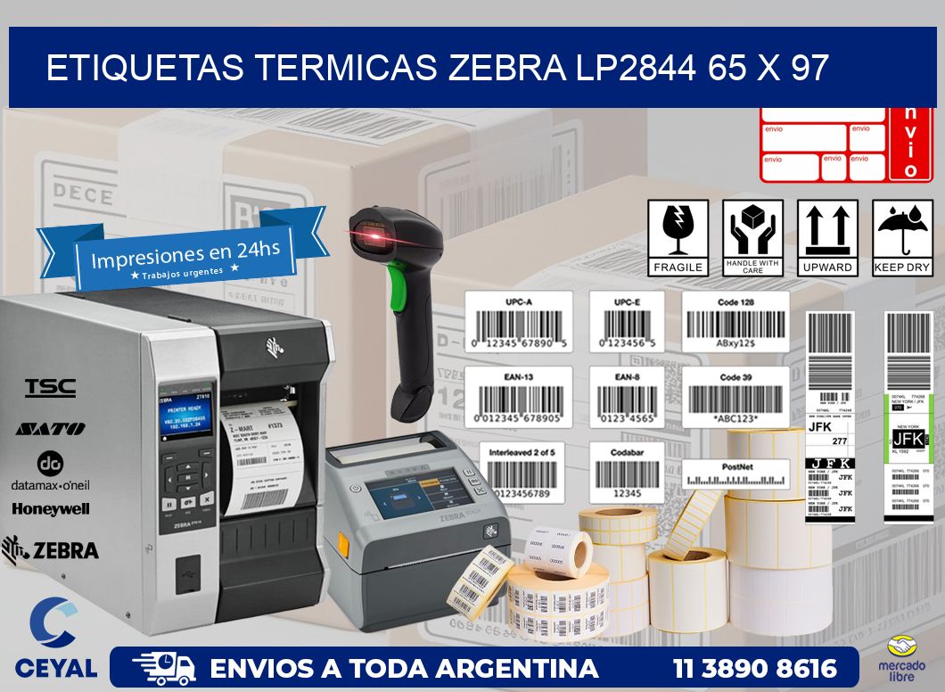 ETIQUETAS TERMICAS ZEBRA LP2844 65 x 97