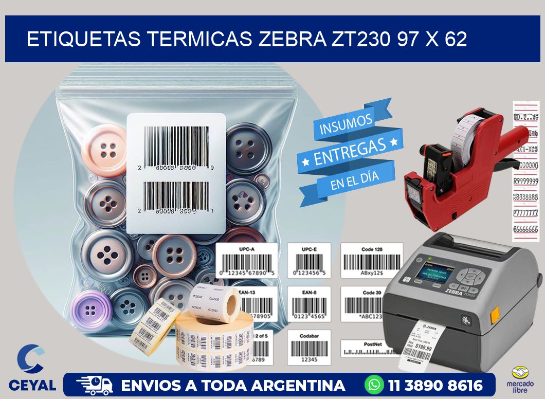 ETIQUETAS TERMICAS ZEBRA ZT230 97 x 62