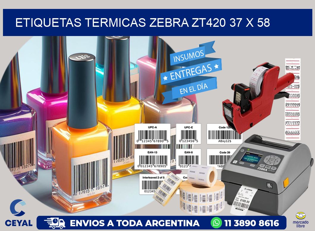 ETIQUETAS TERMICAS ZEBRA ZT420 37 x 58