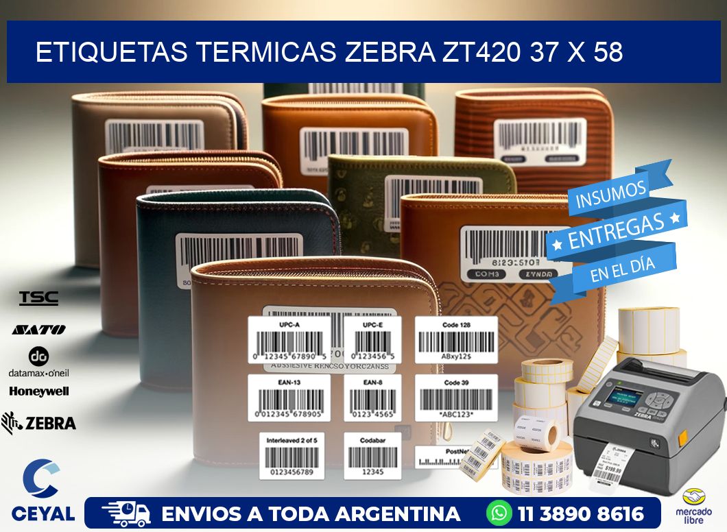 ETIQUETAS TERMICAS ZEBRA ZT420 37 x 58