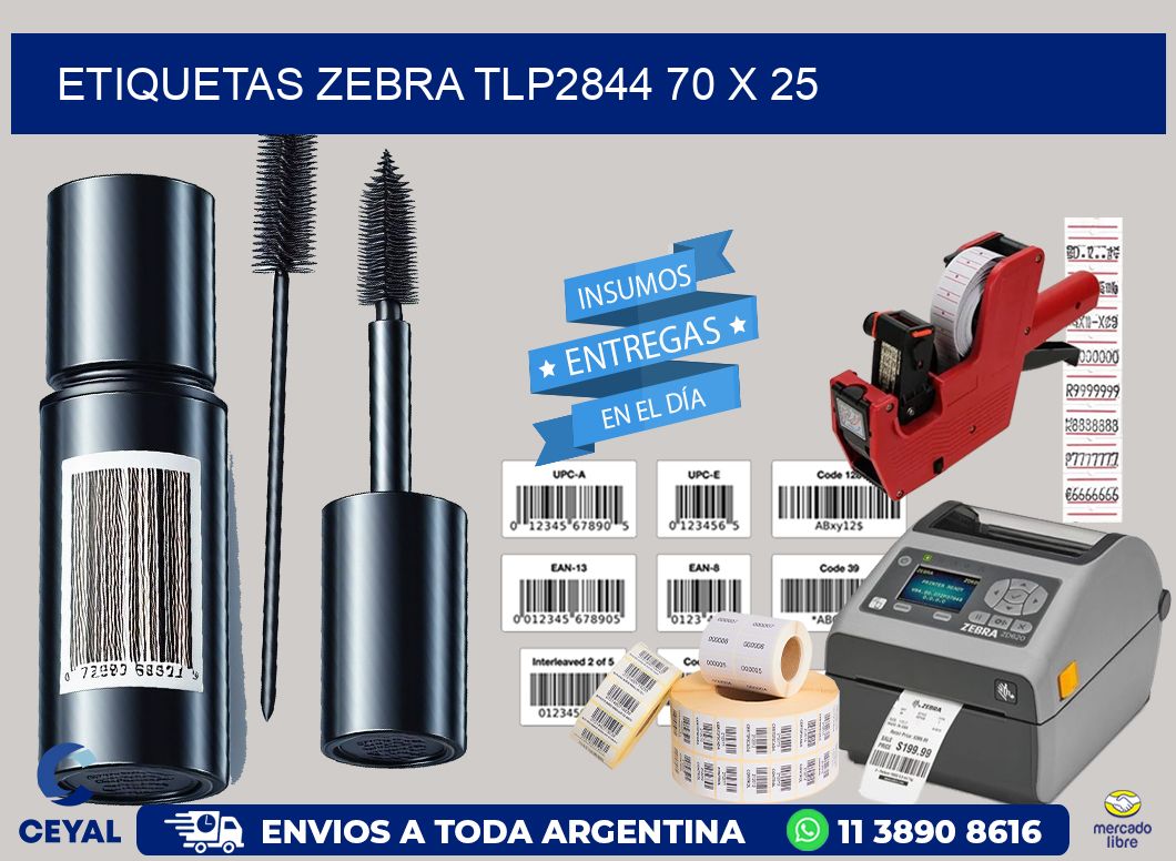ETIQUETAS Zebra TLP2844 70 x 25