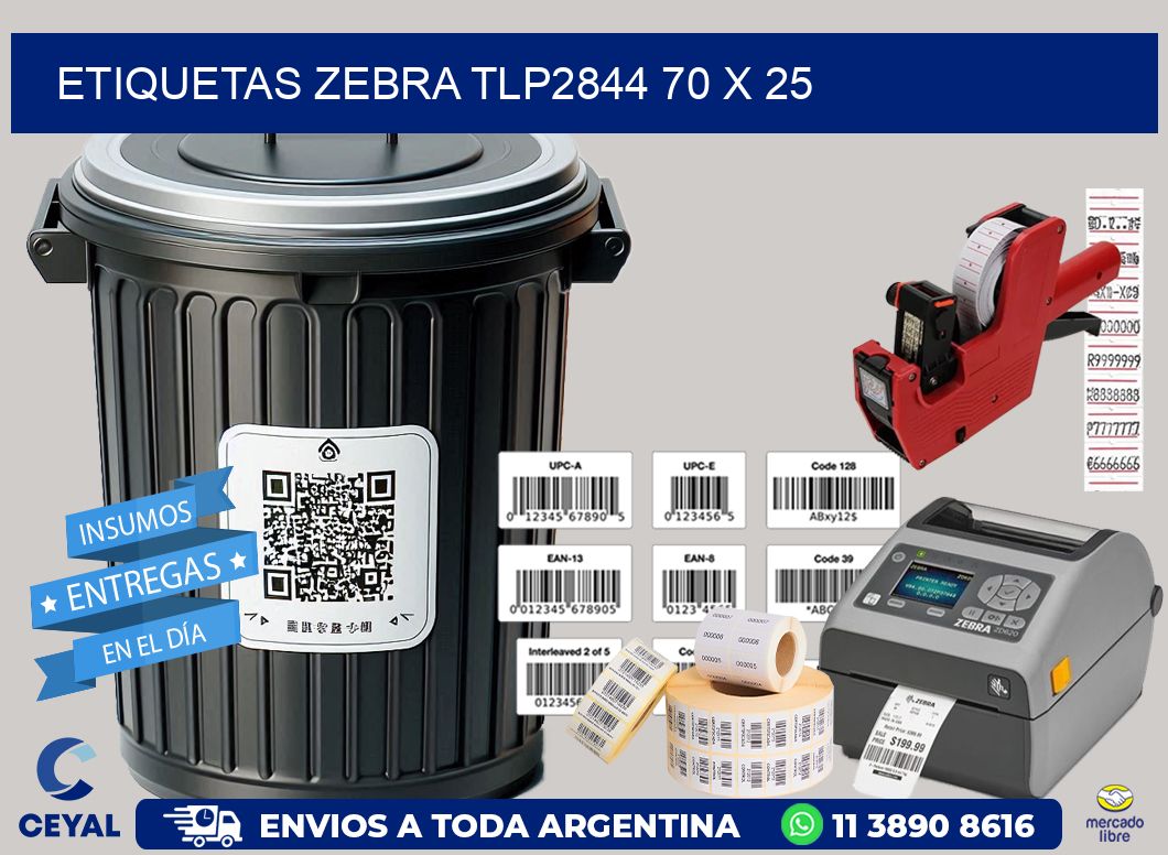 ETIQUETAS Zebra TLP2844 70 x 25