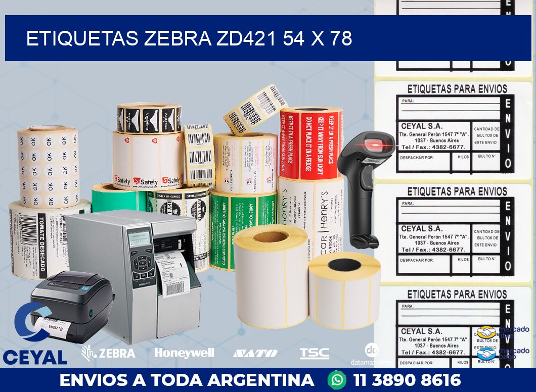 ETIQUETAS Zebra ZD421 54 x 78