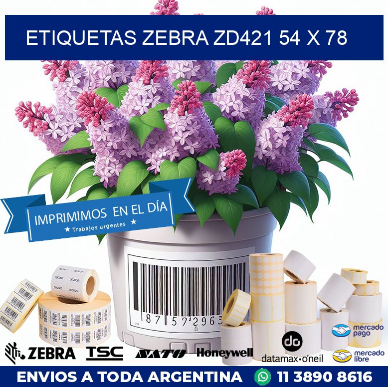 ETIQUETAS Zebra ZD421 54 x 78