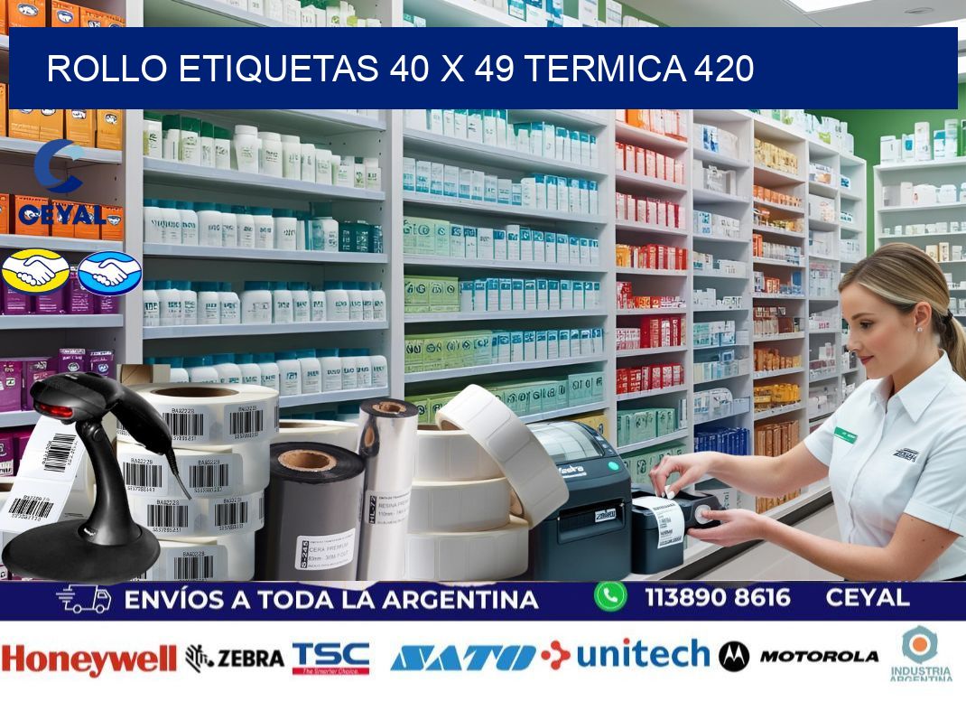 Rollo etiquetas 40 x 49 termica 420