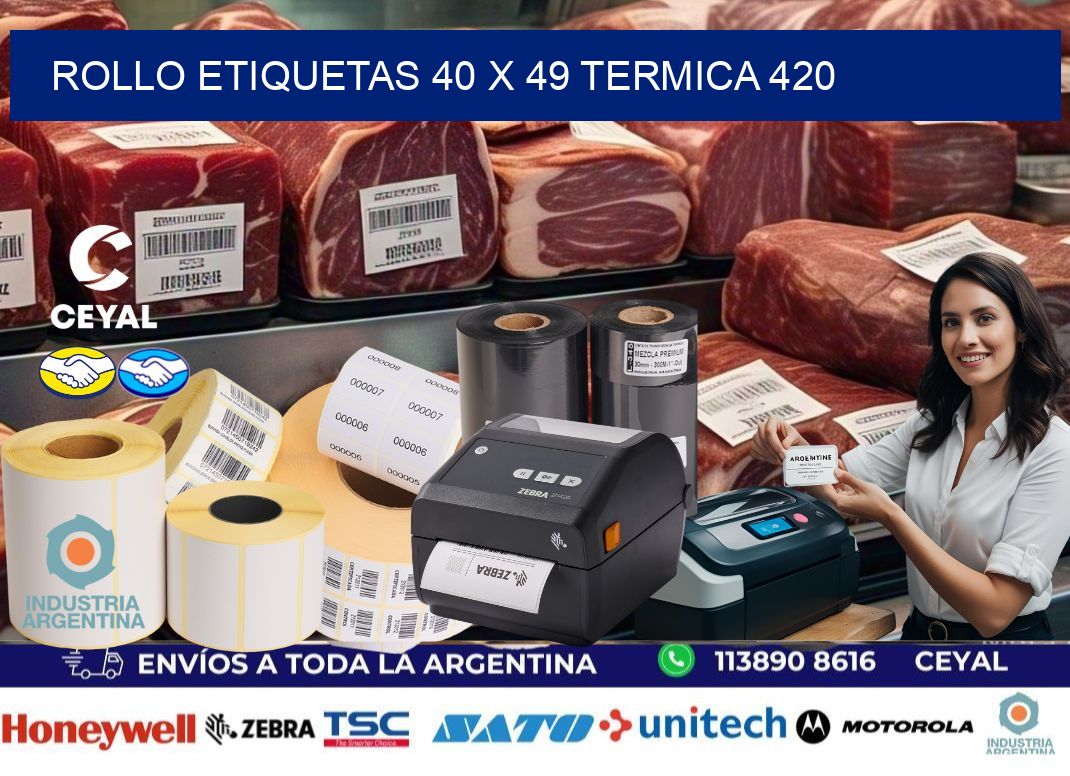 Rollo etiquetas 40 x 49 termica 420