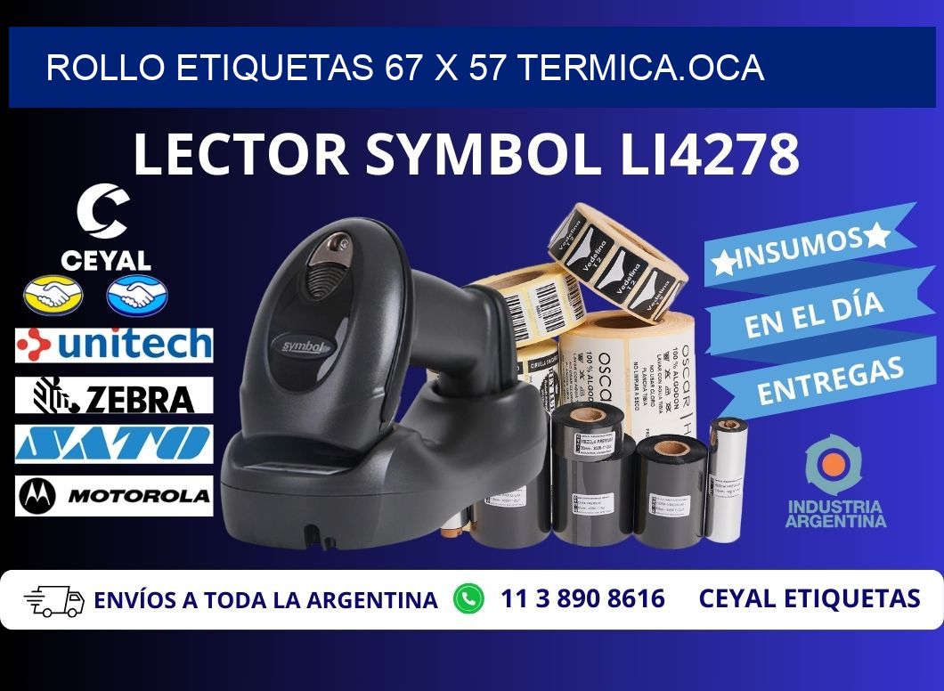 Rollo etiquetas 67 x 57 termica.OCA