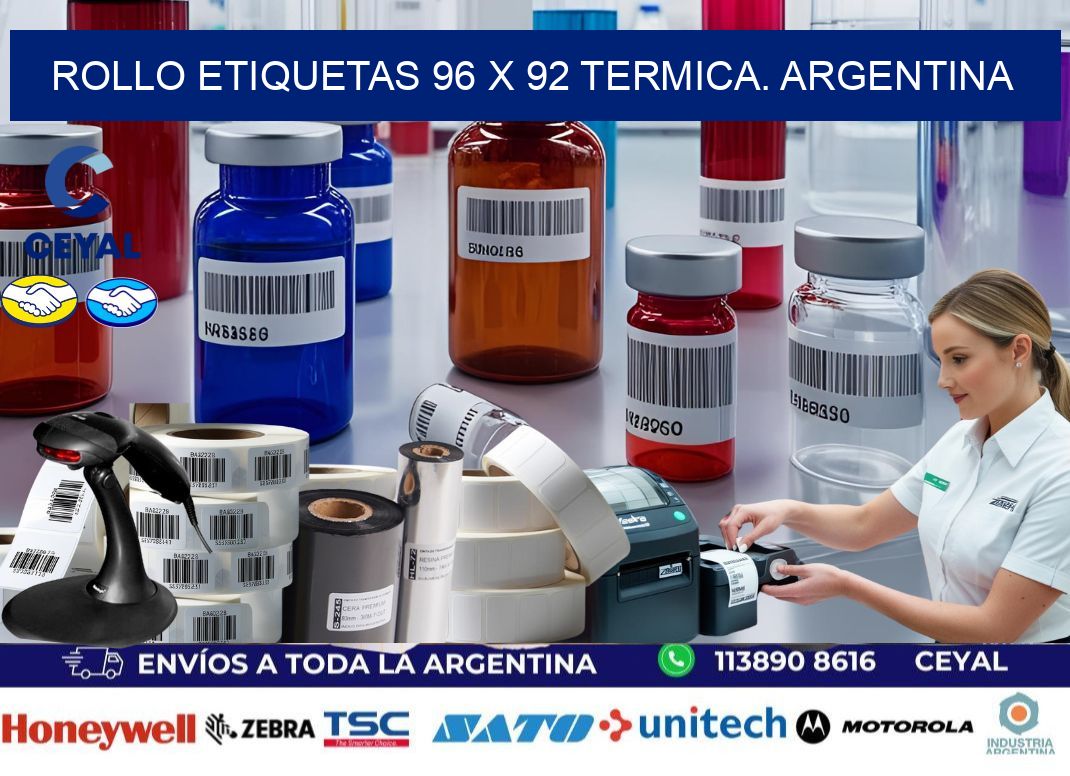 Rollo etiquetas 96 x 92 termica. Argentina
