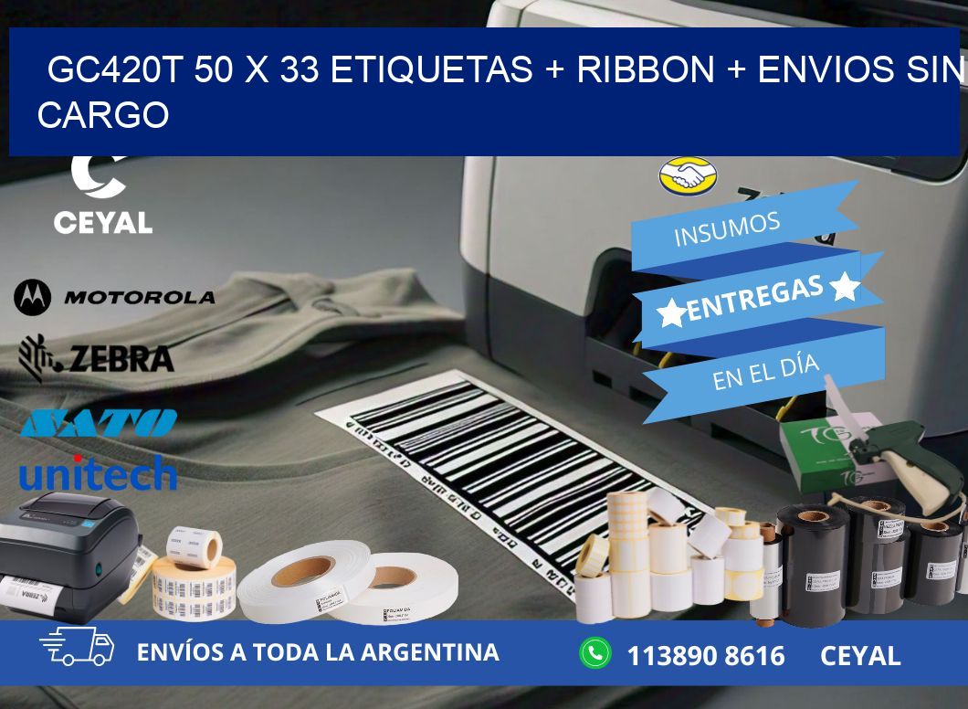 GC420T 50 x 33 etiquetas + ribbon + envios sin cargo