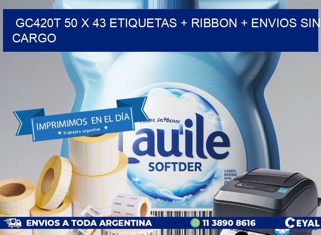 GC420T 50 x 43 etiquetas + ribbon + envios sin cargo