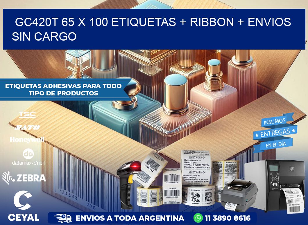 GC420T 65 x 100 etiquetas + ribbon + envios sin cargo