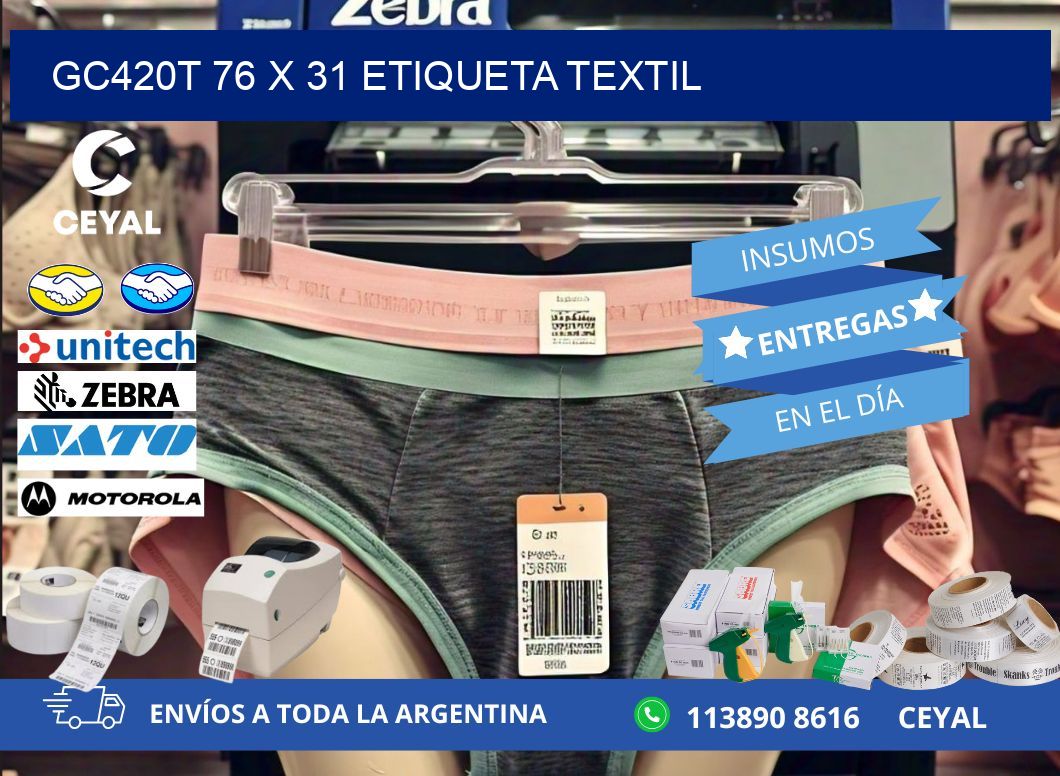 GC420T 76 x 31 ETIQUETA TEXTIL