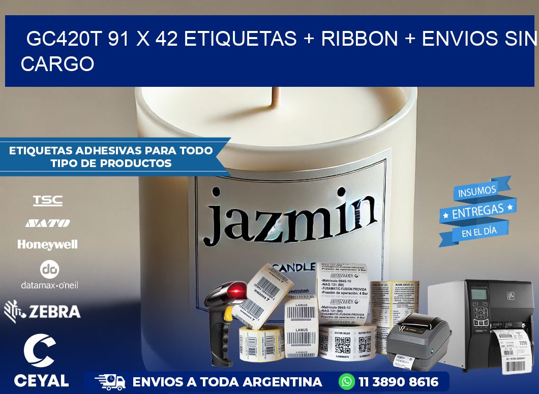 GC420T 91 x 42 etiquetas + ribbon + envios sin cargo
