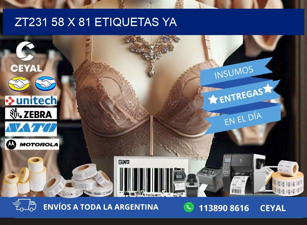 ZT231 58 x 81 ETIQUETAS YA