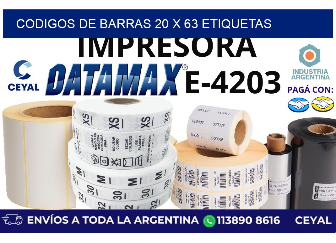 codigos de barras 20 x 63 etiquetas
