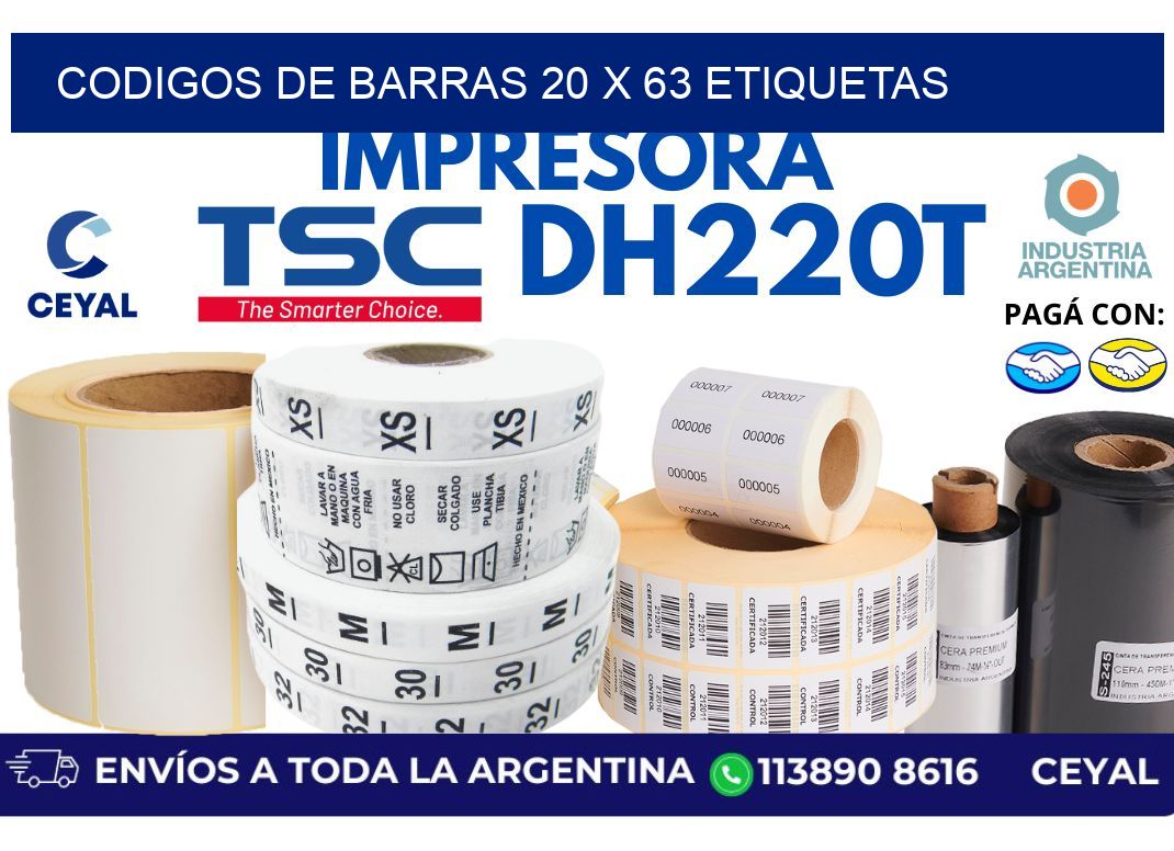 codigos de barras 20 x 63 etiquetas