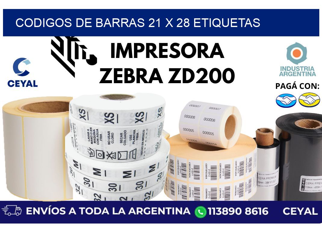 codigos de barras 21 x 28 etiquetas