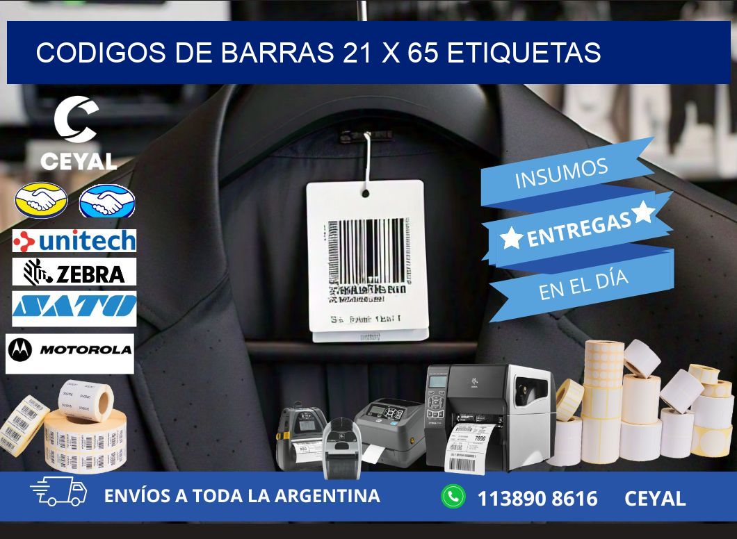 codigos de barras 21 x 65 etiquetas